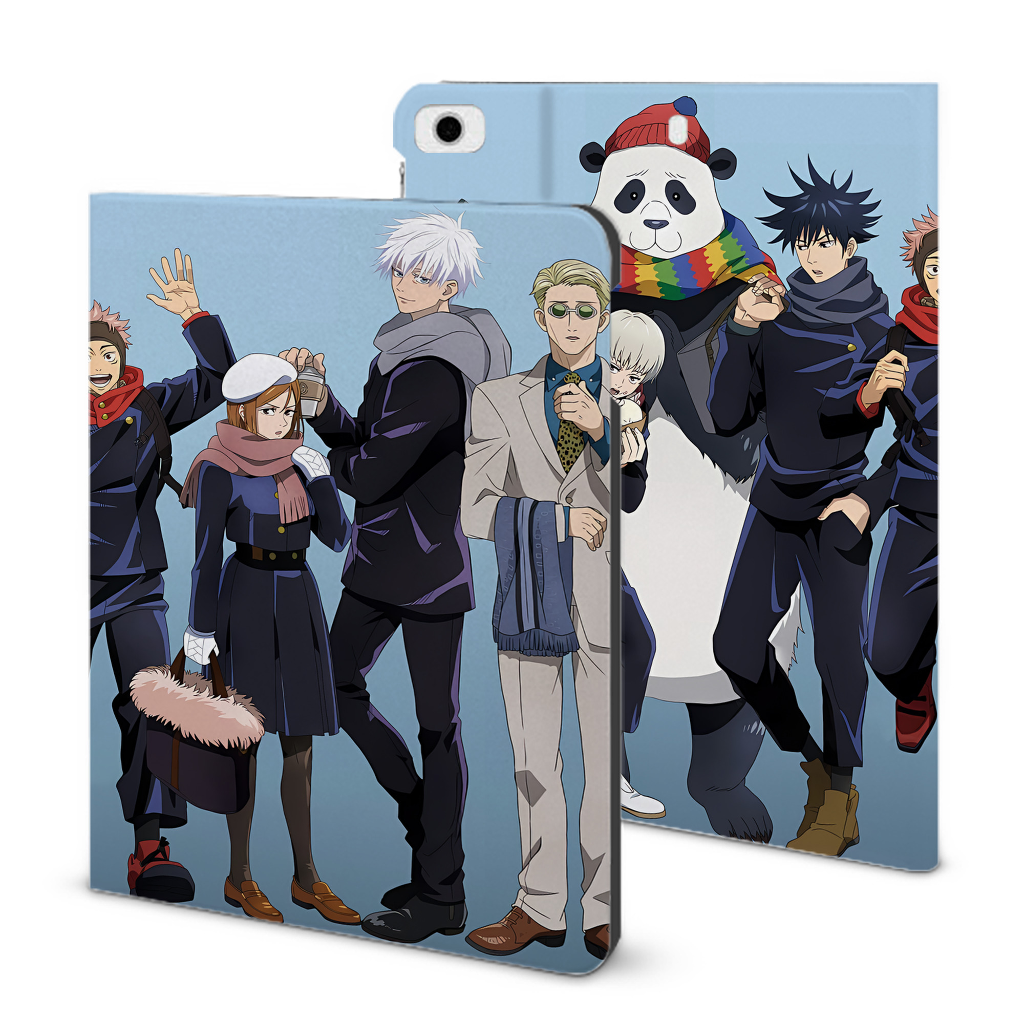 （画像用） 呪術廻戦 Jujutsu Kaisen IPad ケース ブック型 PUレザー TPU 耐衝撃 軽量 薄型 ペン収納なし 全面保護 IPad 各モデル対応